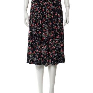Sézane Floral Print Midi Length Skirt